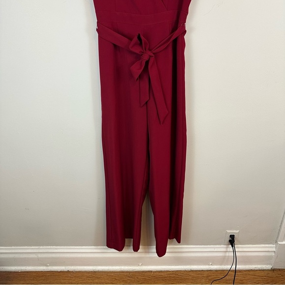 Alex Marie | Red Flutter Sleeve Tie Waist Formal Jumpsuit Size 6 - Picture 2 of 7